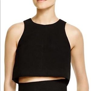Black Halo Crepe Crop Top - Sz 8